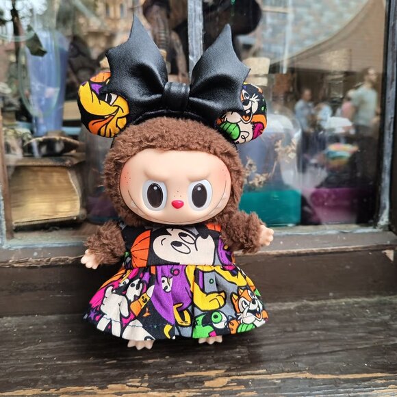 Disney Halloween Mickey Pumpkin Handmade Dress with Minnie Ears Labubu Outfit - Picture 2 of 9